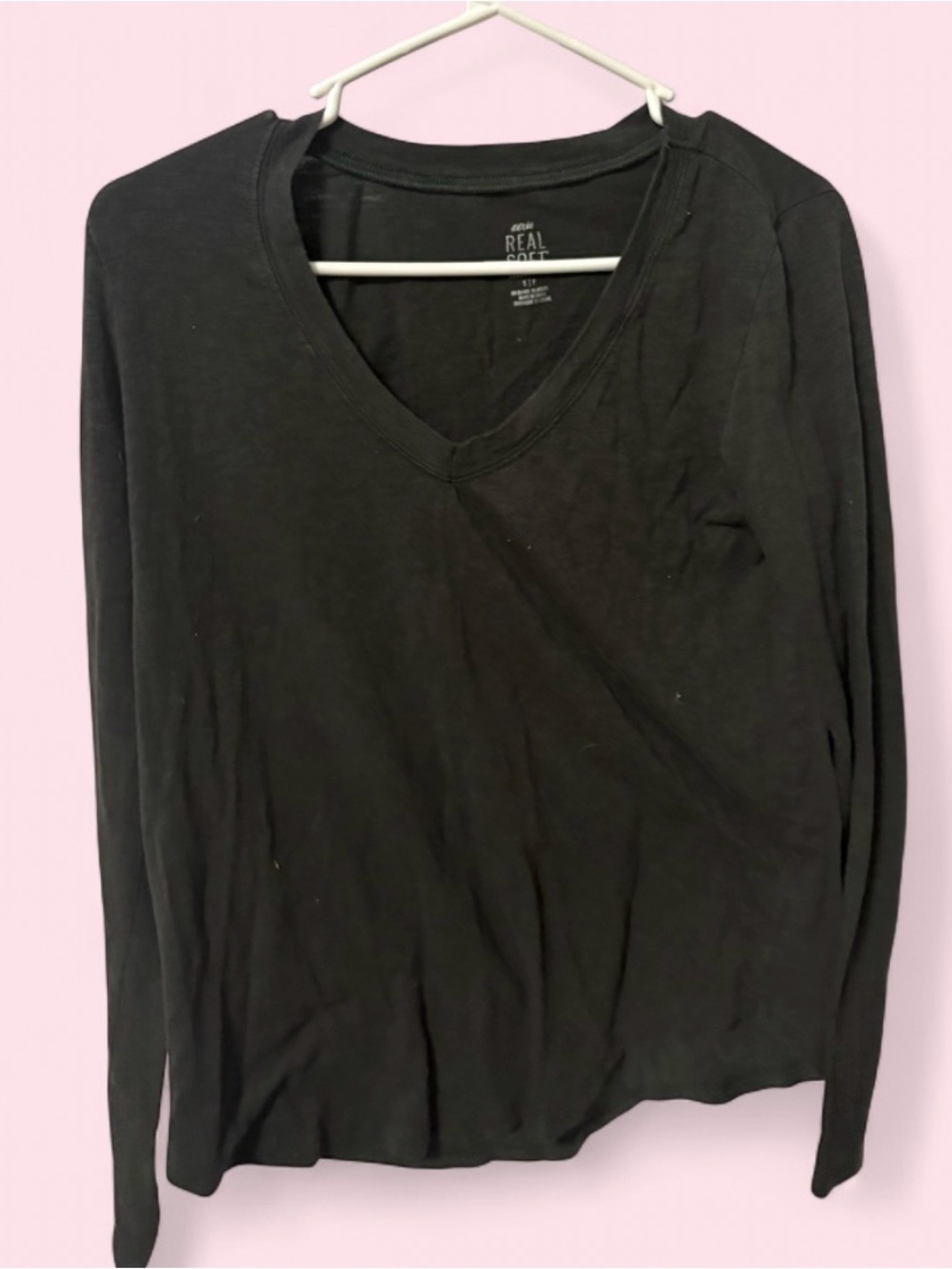 Women's Aerie Grey V-Neck Long Sleeve Top